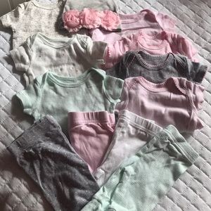 Onesies with matching pants and hat